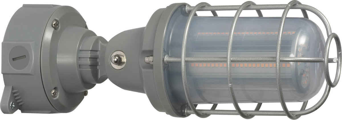 LED Adjustable Vapor Tight Fixture - 20W - 3000K - Gray Finish - 100-277V