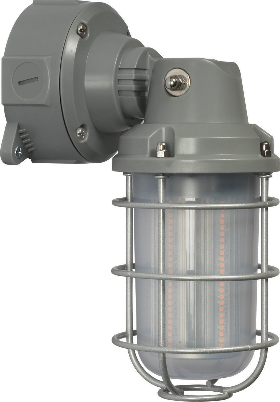 LED Adjustable Vapor Tight Fixture - 20W - 3000K - Gray Finish - 100-277V