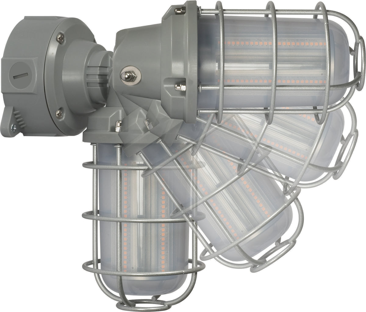 LED Adjustable Vapor Tight Fixture - 20W - 4000K - Gray Finish - 100-277V