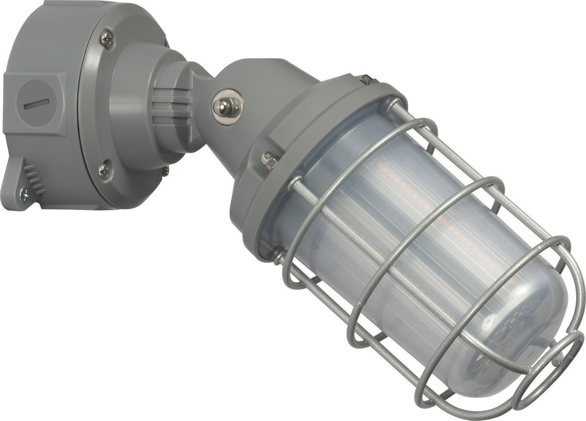 LED Adjustable Vapor Tight Fixture - 20W - 5000K - Gray Finish - 100-277V
