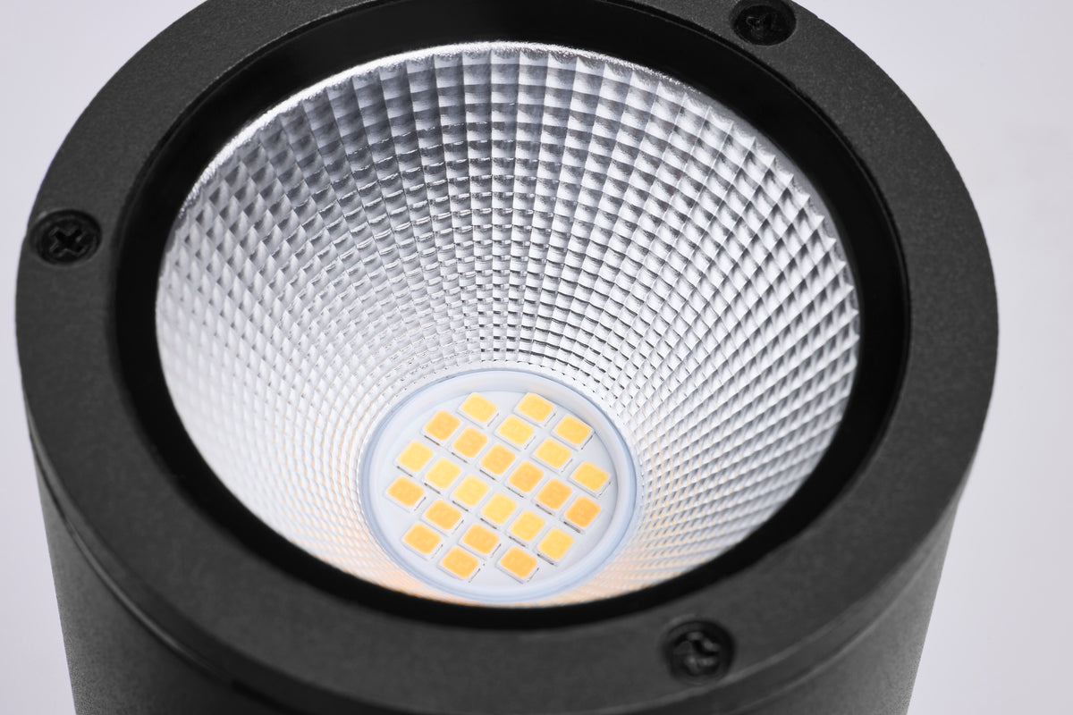 10 Watt - 3K/4K/5K CCT Selectable - 1 Light Medium Wall Sconce - Up or Down Installation - Black Finish - 120-277 Volt