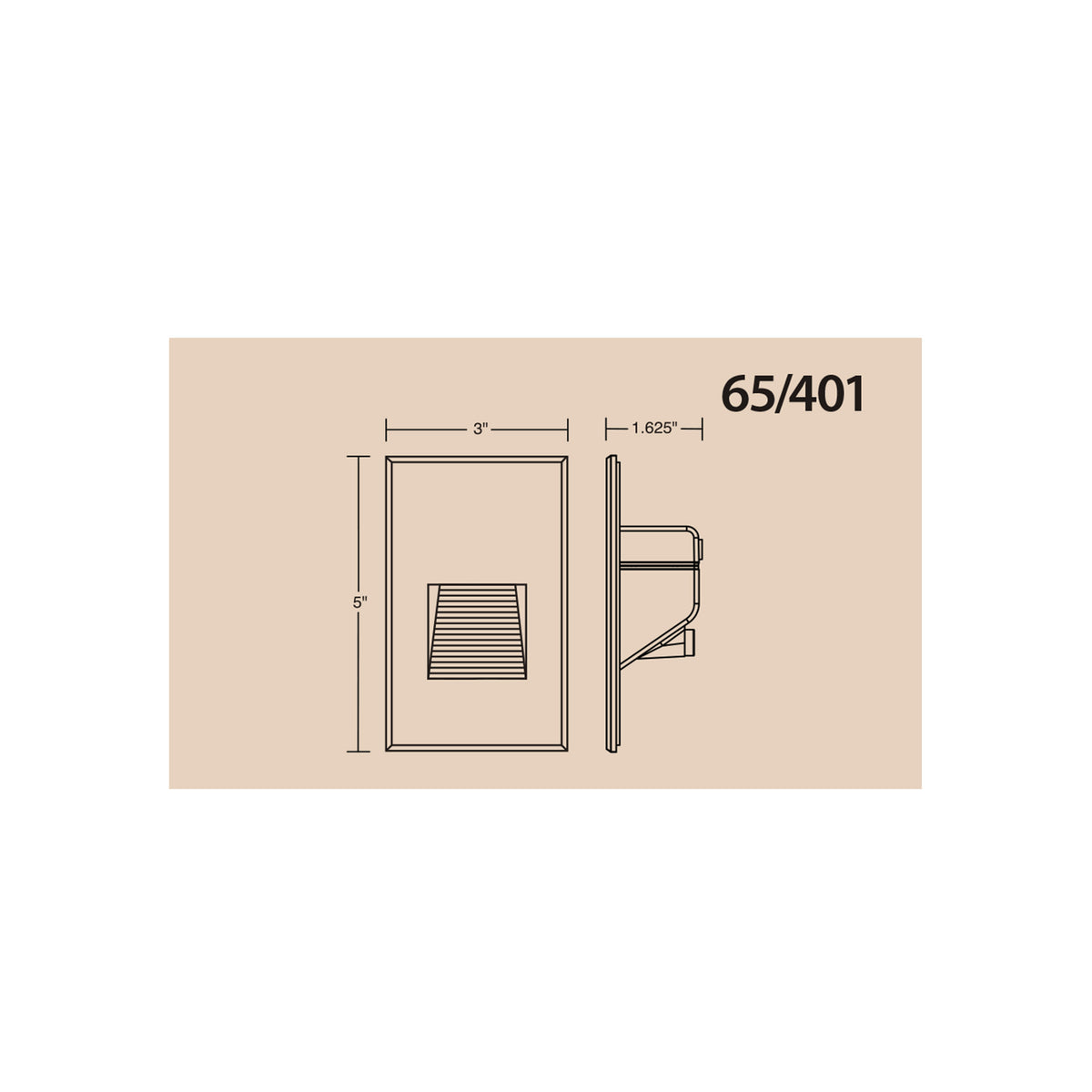 LED Vertical Step Light - 3W - Bronze Finish - 120V