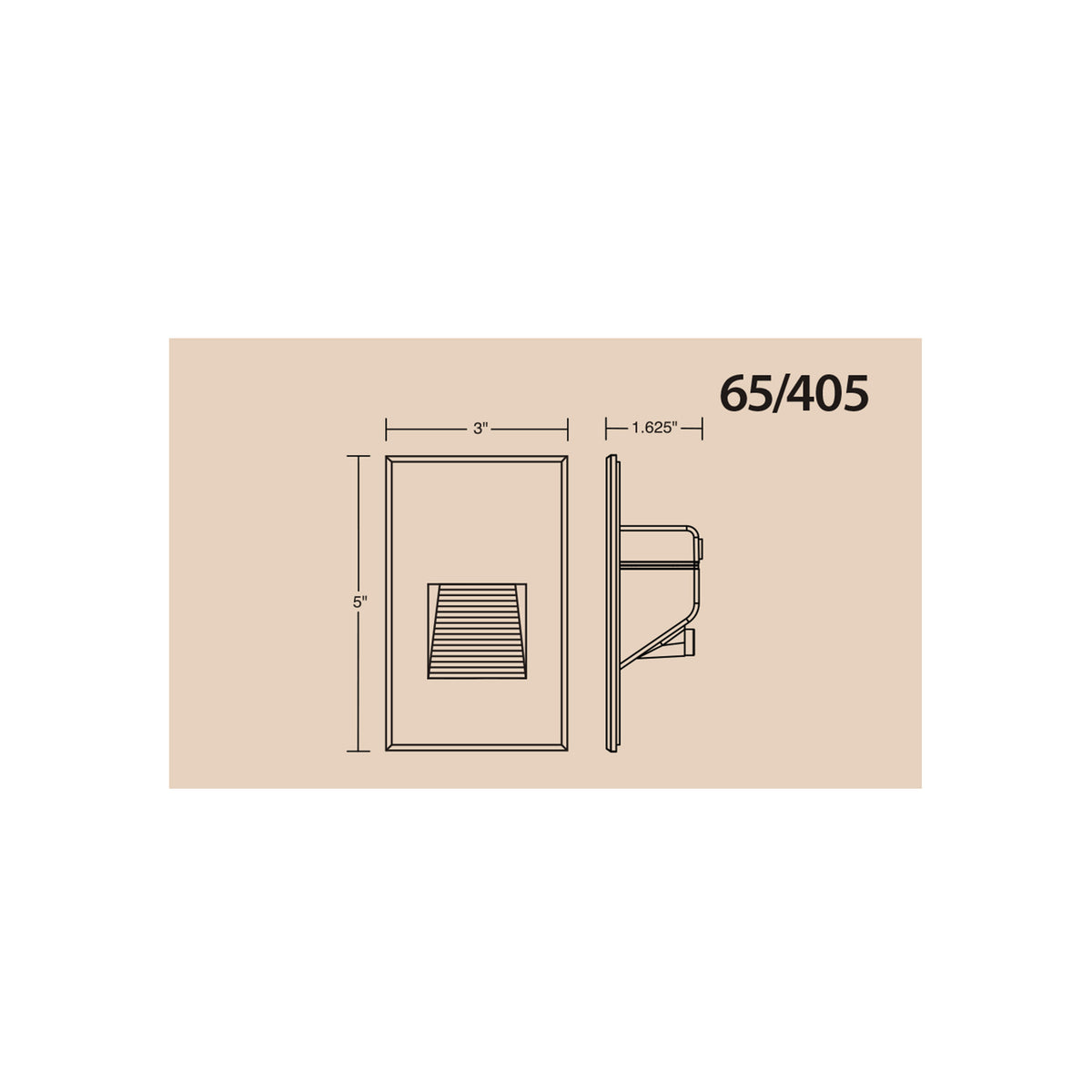 LED Vertical Step Light - 3W - White Finish - 120V