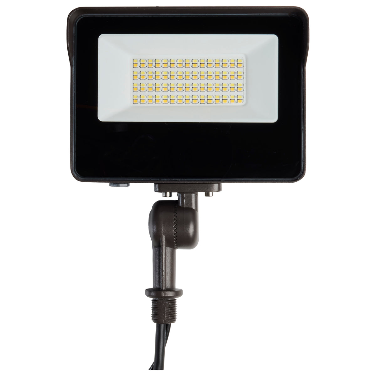 LED Tempered Glass Flood Light with Bypassable Photocell - CCT Selectable 3K/4K/5K - Wattage Adjustable 15W/25W/35W - ColorQuick and PowerQuick Technology - Bronze Finish