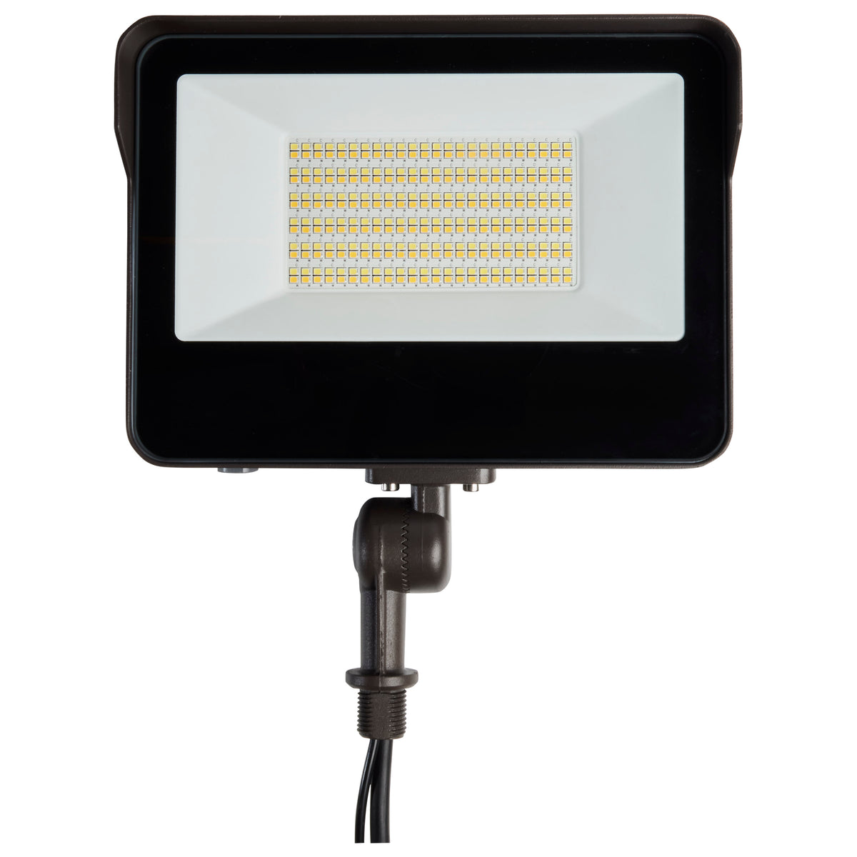 LED Tempered Glass Flood Light with Bypassable Photocell - CCT Selectable 3K/4K/5K - Wattage Adjustable 45W/60W/80W - ColorQuick and PowerQuick Technology - Bronze Finish
