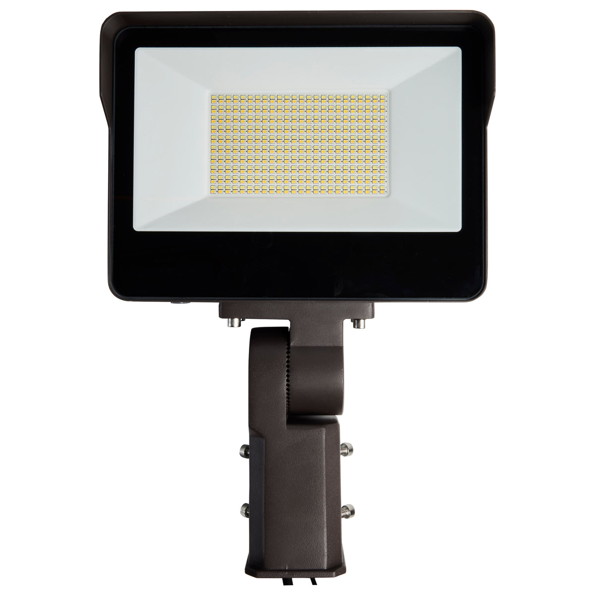 LED Tempered Glass Flood Light with Bypassable Photocell - CCT Selectable 3K/4K/5K - Wattage Adjustable 100W/125W/150W - ColorQuick and PowerQuick Technology - Bronze Finish
