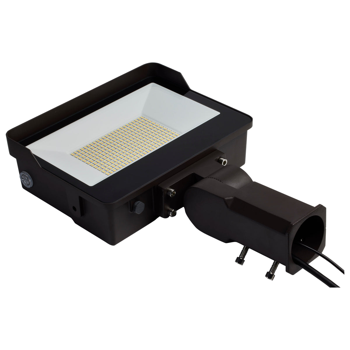LED Tempered Glass Flood Light with Bypassable Photocell - CCT Selectable 3K/4K/5K - Wattage Adjustable 100W/125W/150W - ColorQuick and PowerQuick Technology - Bronze Finish