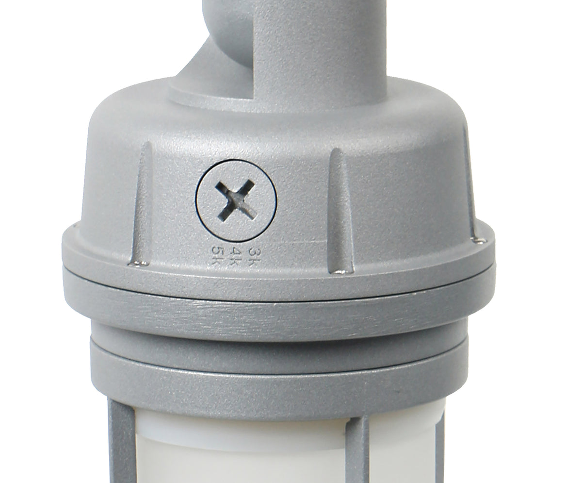LED Adjustable Vapor Tight Fixture - 20W - CCT Selectable 3K/4K/5K - Gray Finish