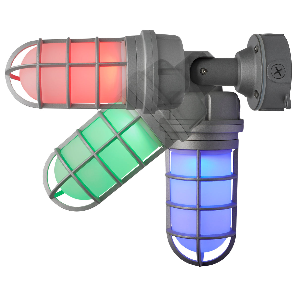 LED Adjustable Vapor Tight Fixture - 20W - RGB Selectable - Gray Finish