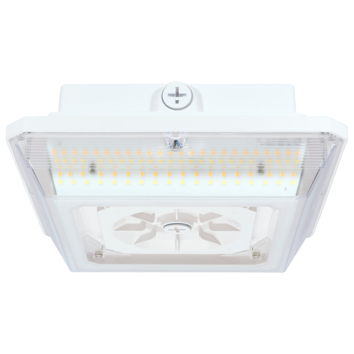 Square LED - Wide Beam Angle Canopy Light - 3K/4K/5K CCT Selectable - 20W/30W/45W Wattage Selectable - White Finish