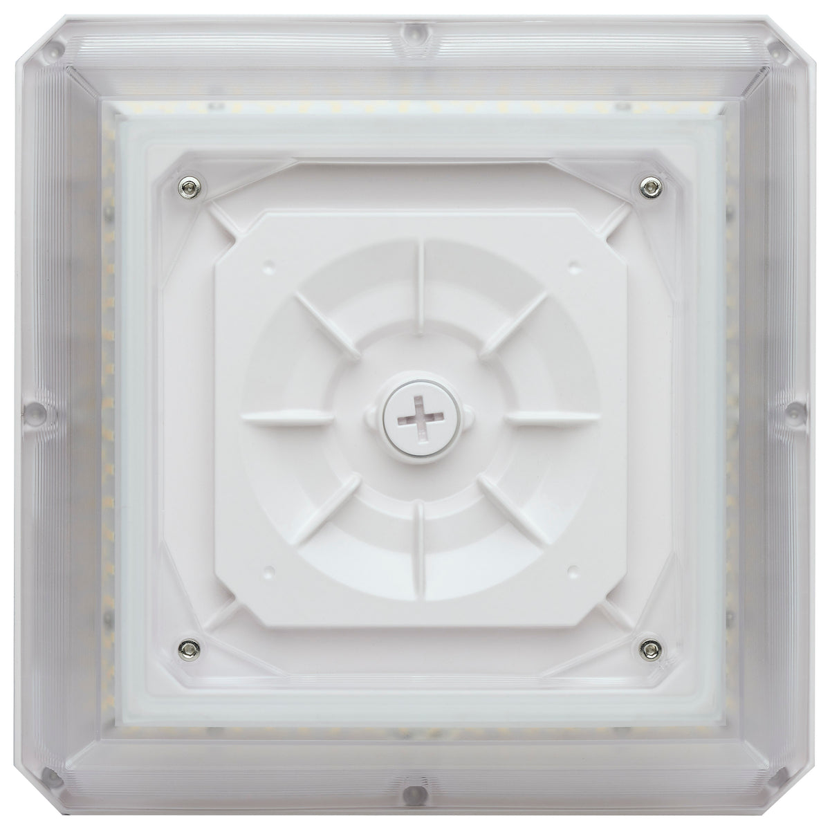 Square LED - Wide Beam Angle Canopy Light - 3K/4K/5K CCT Selectable - 20W/30W/45W Wattage Selectable - White Finish