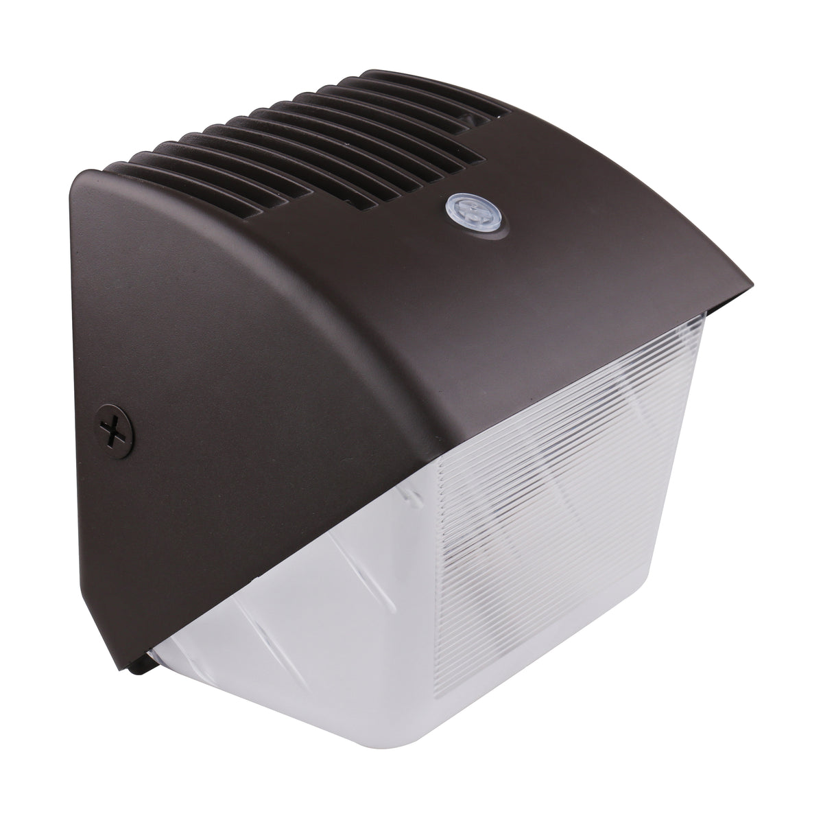 40 Watt Small LED Wall Pack with Integrated Bypassable Photocell - CCT Selectable - 120-277 Volts - Dusk to Dawn Security Lighting - IP65 - Bronze Finish