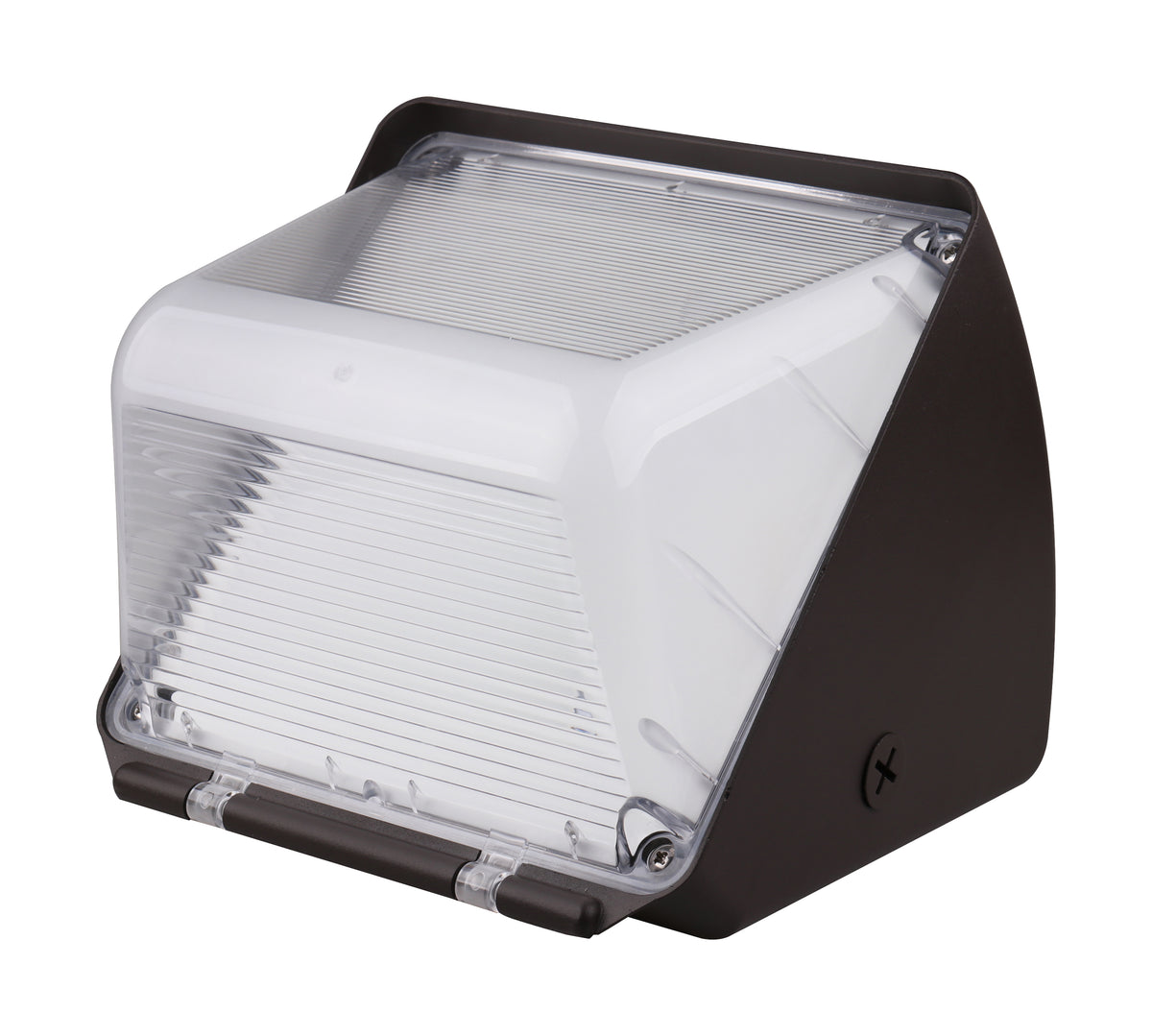 40 Watt Small LED Wall Pack with Integrated Bypassable Photocell - CCT Selectable - 120-277 Volts - Dusk to Dawn Security Lighting - IP65 - Bronze Finish