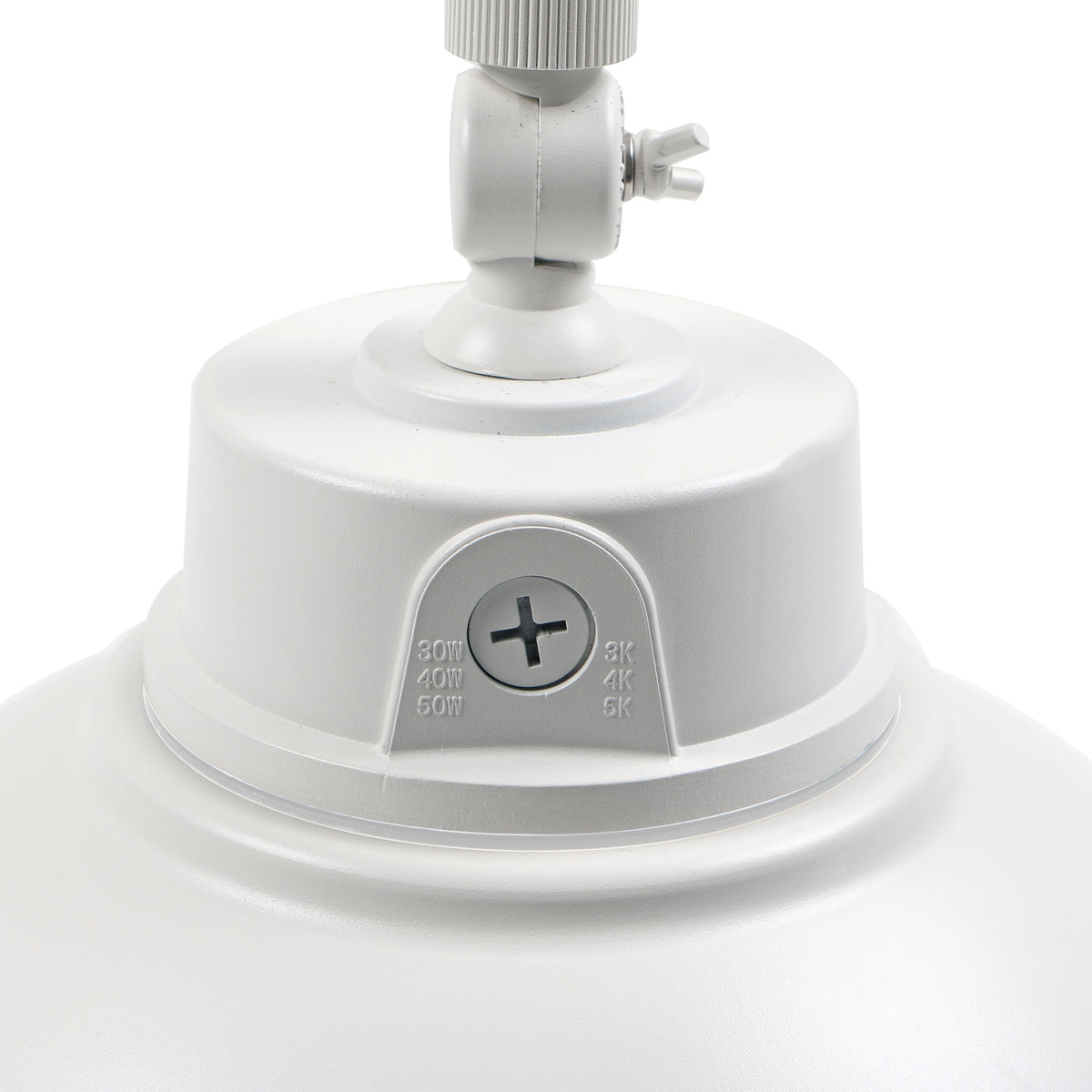 LED Gooseneck - 30W/40W/50W - CCT Selectable 3K/4K/5K - White - 120-277V - With Photocell - White Finish
