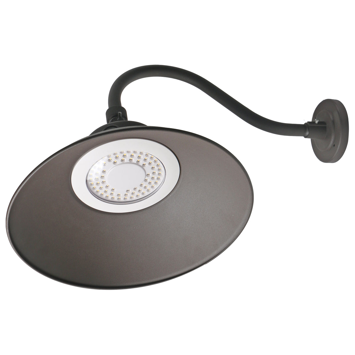 LED Gooseneck - 30W/40W/50W - CCT Selectable 3K/4K/5K - Bronze - 120-277V - With Photocell
