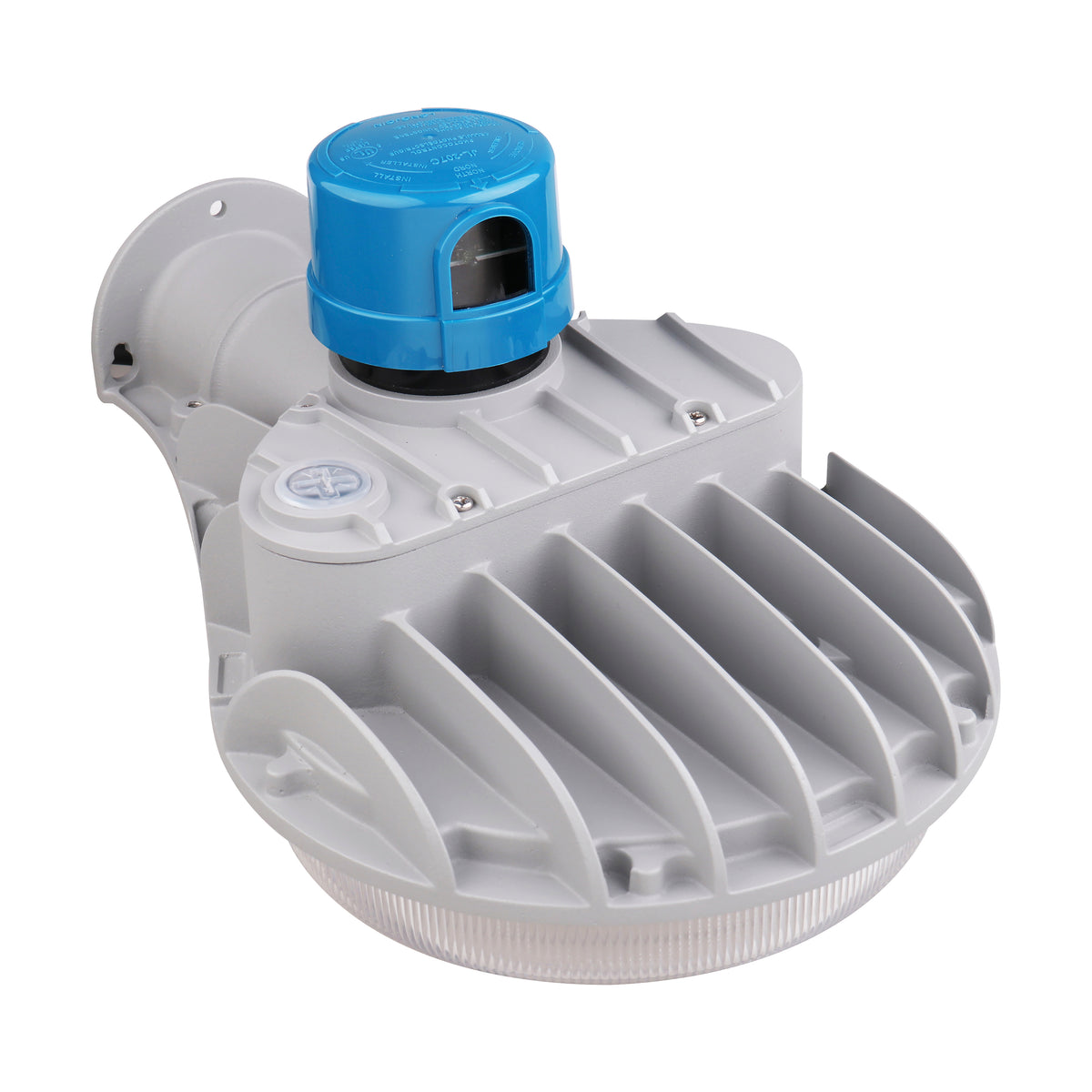 60 Watt LED Area Light with Photocell - CCT Selectable and Dimmable - Gray Finish - 120-277 Volts - Ultra Bright Lumens