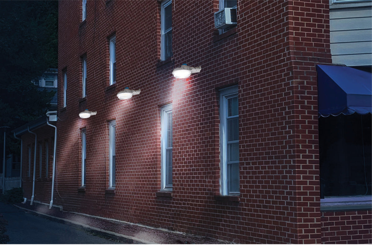 60 Watt LED Area Light with Photocell - CCT Selectable and Dimmable - Gray Finish - 120-277 Volts - Ultra Bright Lumens