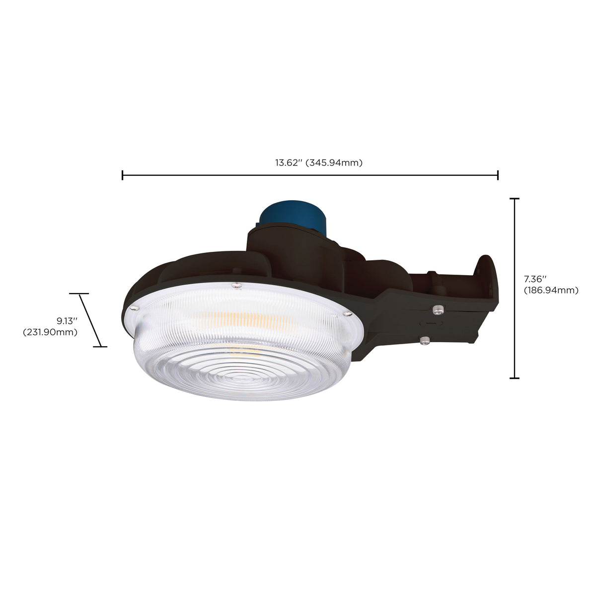 40 Watt LED Area Light with Photocell - CCT Selectable and Dimmable - Bronze Finish - 120-277 Volts - Ultra Bright Lumens