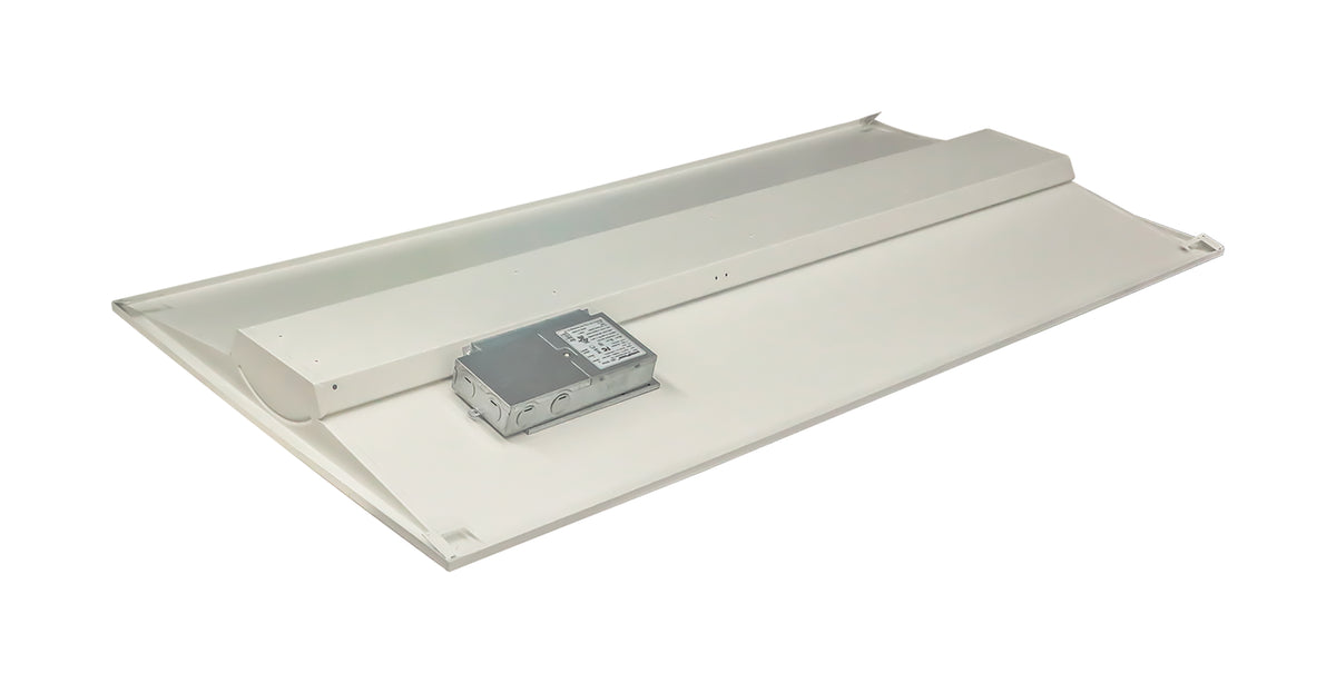 2X4 Single Basket LED Troffer Fixture - Wattage Selectable - CCT Selectable - Lumens Selectable - 100-277V - White Finish