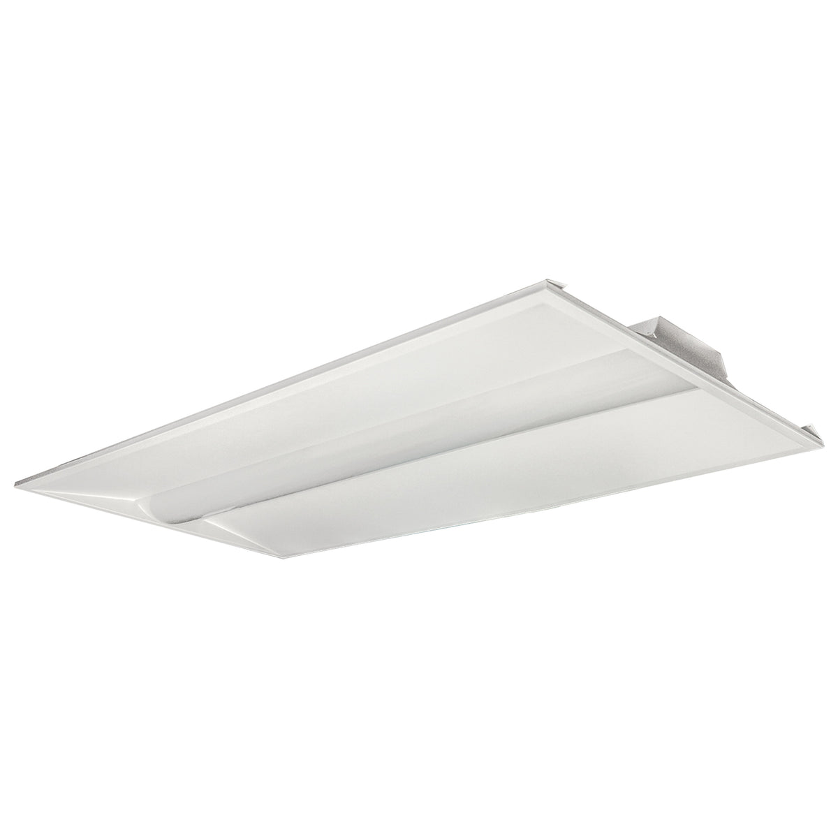 2X4 Emergency Backup - Single Basket LED Troffer Fixture - Wattage Selectable - Selectable - Lumens Selectable - White Finish