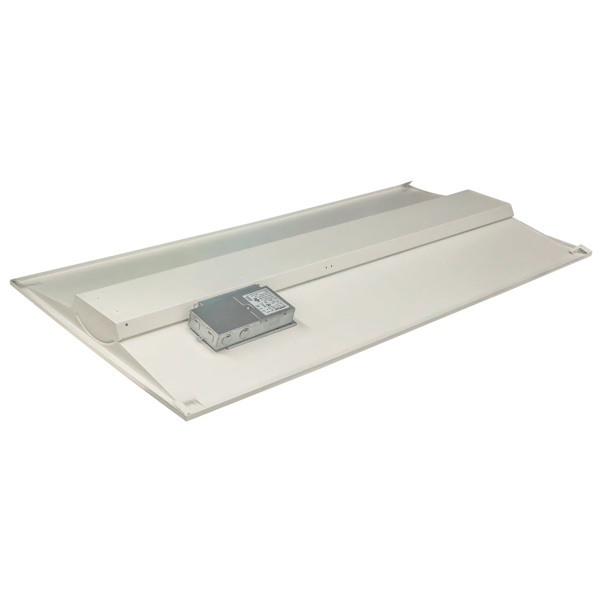 2X4 Emergency Backup - Single Basket LED Troffer Fixture - Wattage Selectable - CCT Selectable - Lumens Selectable - White Finish