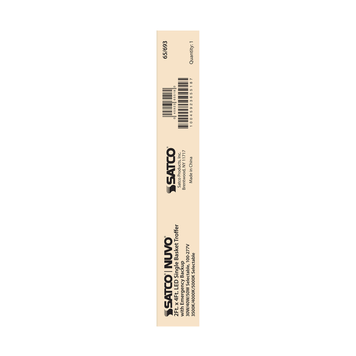 2X4 Emergency Backup - Single Basket LED Troffer Fixture - Wattage Selectable - CCT Selectable - Lumens Selectable - White Finish