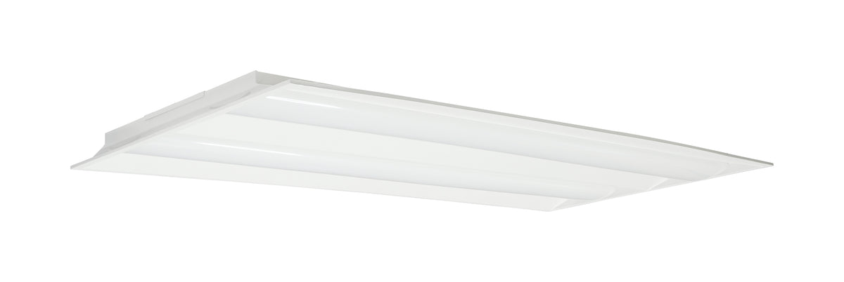 2X4 Double Basket LED Troffer Fixture - Wattage Selectable - Selectable - Lumens Selectable - 100-277V - White Finish