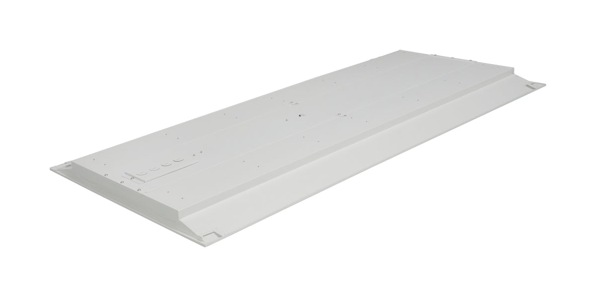 2X4 Double Basket LED Troffer Fixture - Wattage Selectable - CCT Selectable - Lumens Selectable - 100-277V - White Finish