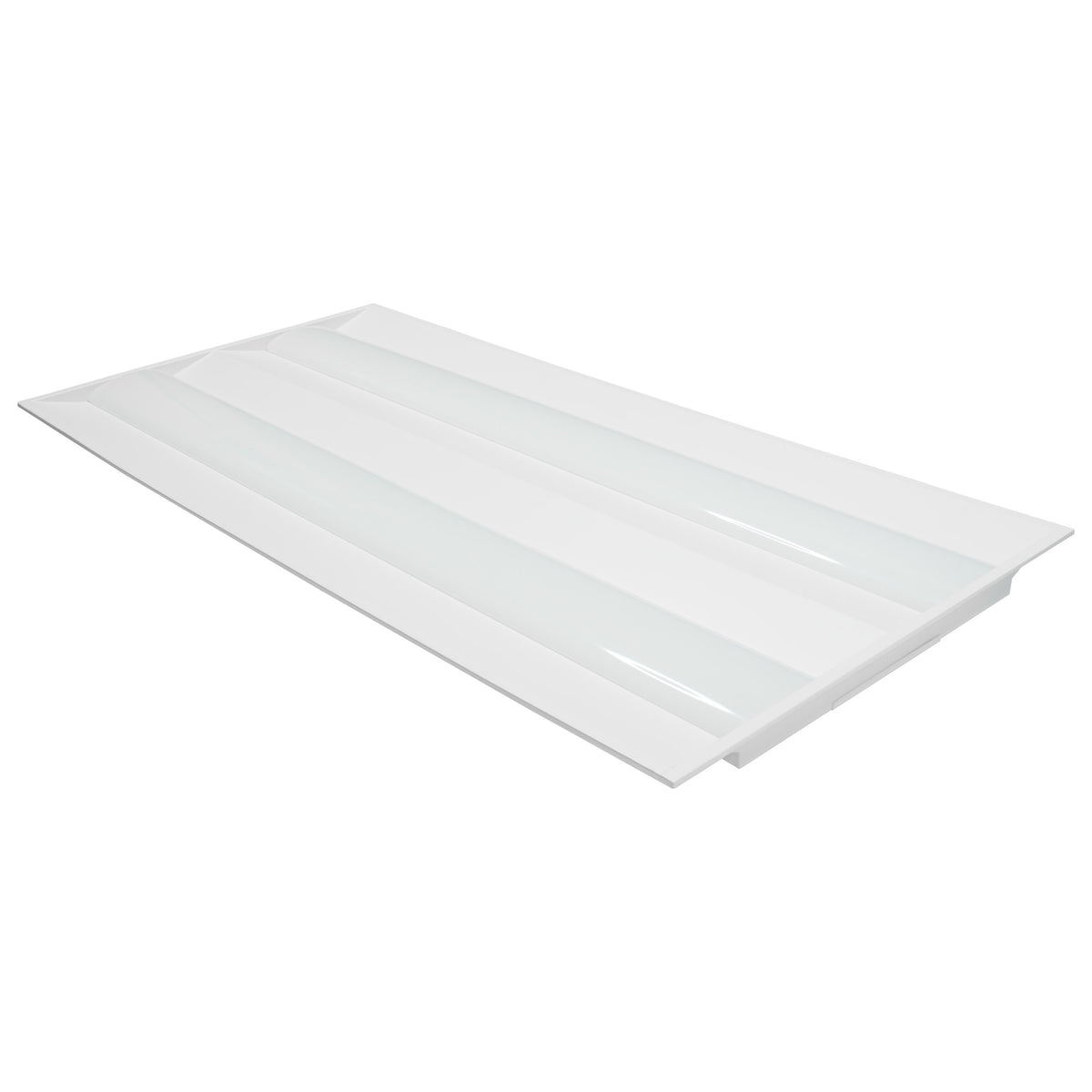 2X4 Emergency Backup - Double Basket LED Troffer Fixture - Wattage Selectable - CCT Selectable - Lumens Selectable - White Finish