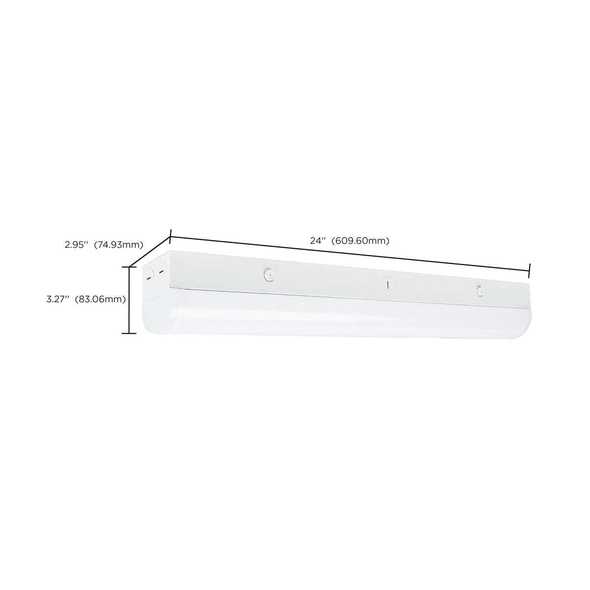 LED 2 ft. - Linear Strip Light - 15/20/25 Watt - 35K/40K/50K CCT Selectable - White Finish - 120-277V - Integrated EM & Sensor