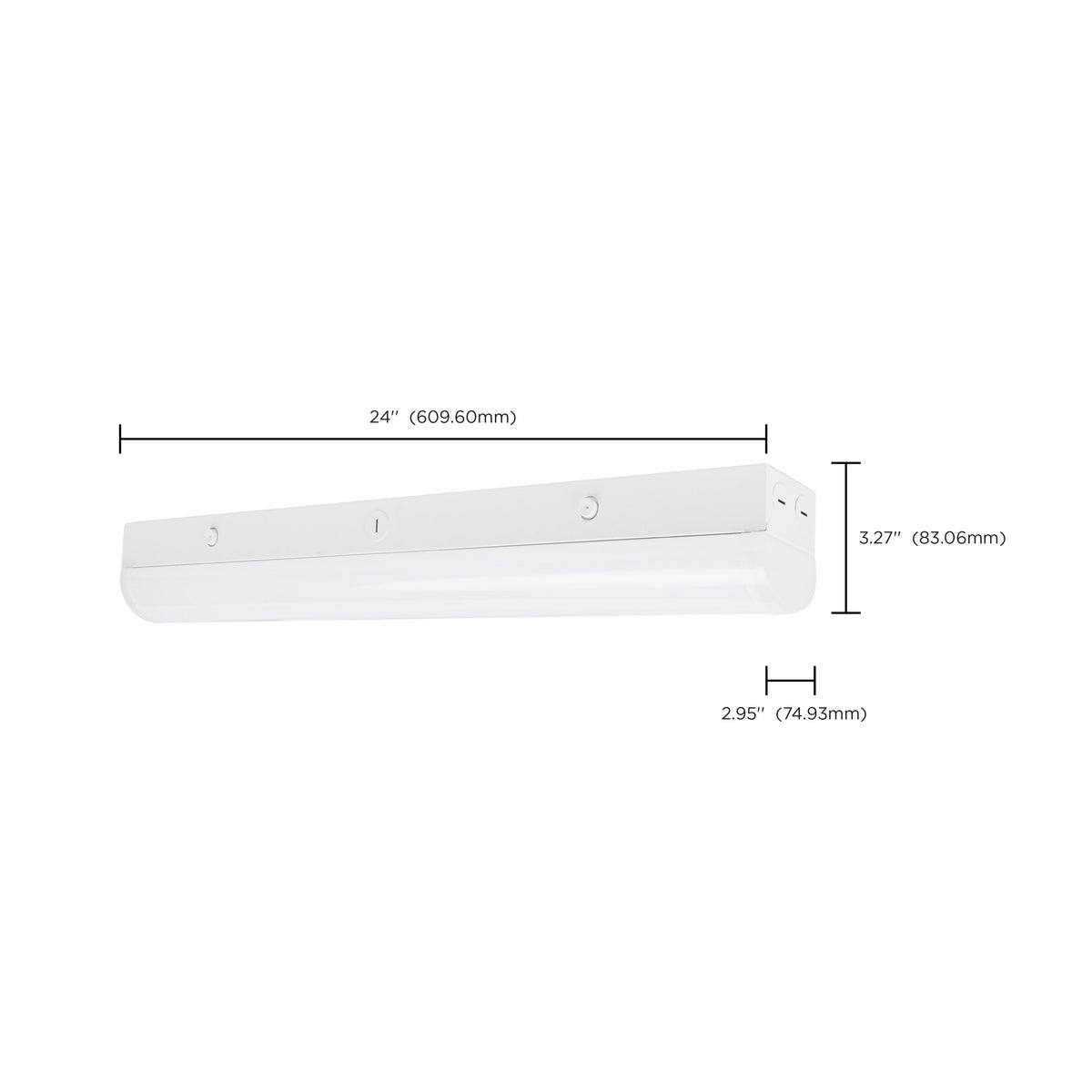 2 Foot LED Linear Strip Light - Field Selectable - White Finish
