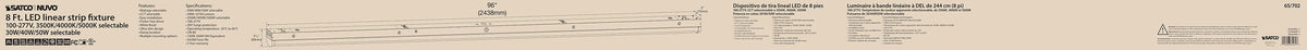 8 ft. LED - Linear Strip Light - Wattage and CCT Selectable - White Finish