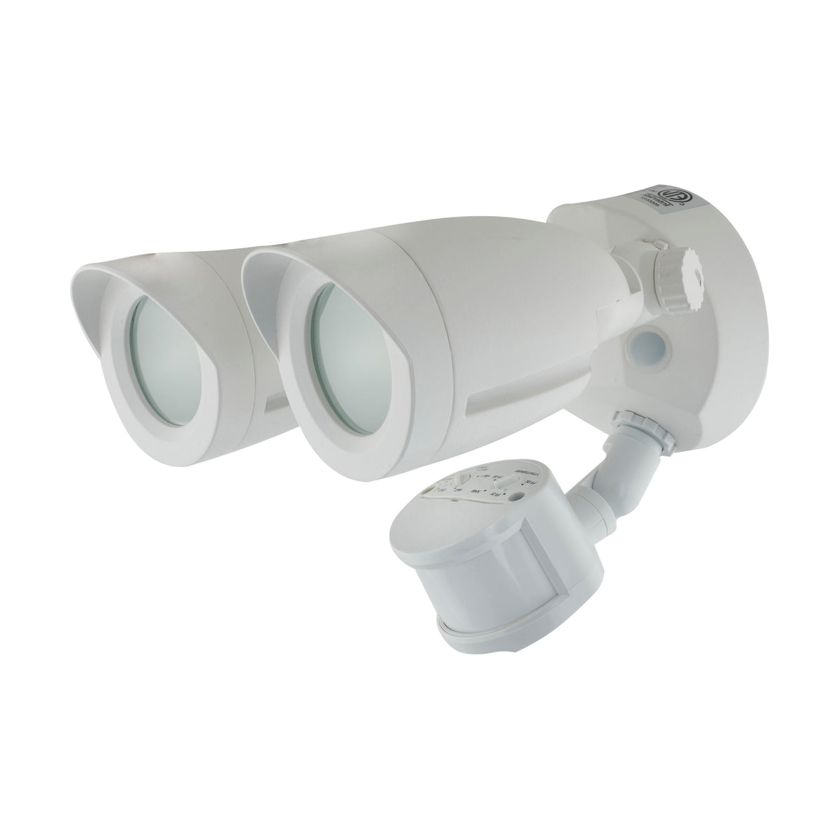 LED Security Light - Dual Head - Motion Sensor Included - White Finish - 3000K
