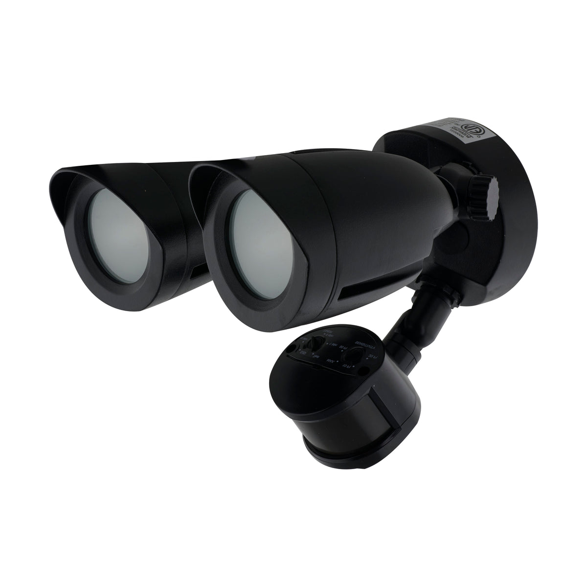 LED Security Light - Dual Head - Motion Sensor Included - Black Finish - 3000K