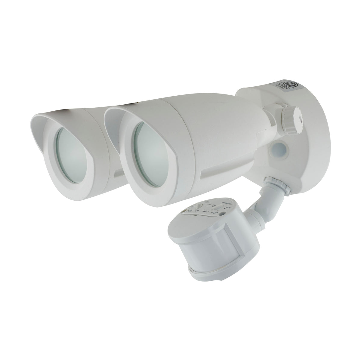 LED Security Light - Dual Head - Motion Sensor Included - White Finish - 4000K