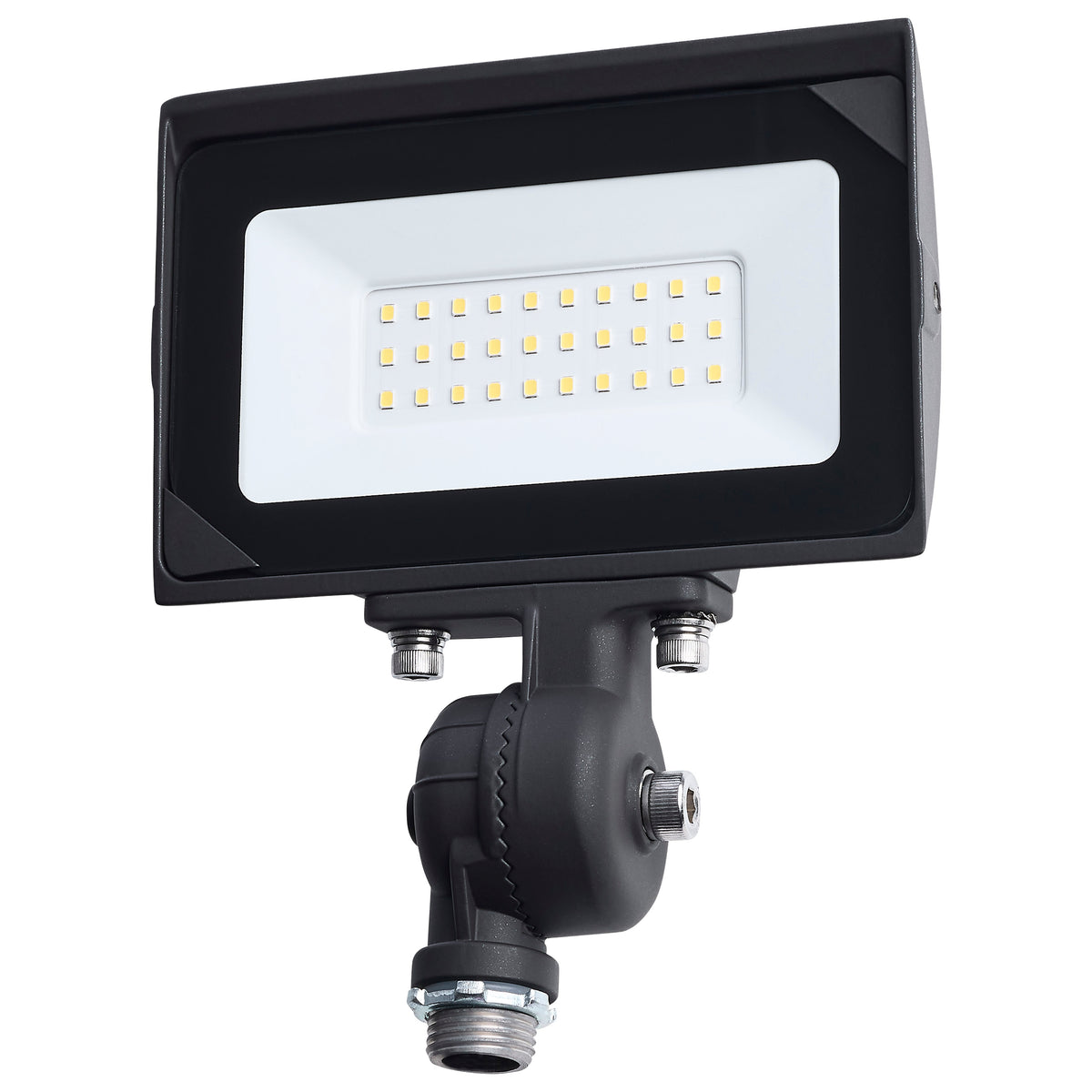 15 Watt LED DOB Tempered Glass Flood Light - 4000K - Bronze Finish bulb or fixture view