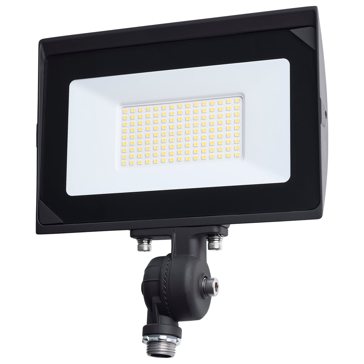 80 Watt LED DOB Tempered Glass Flood Light - 5000K - Bronze Finish for commercial spaces and outdoor applications
