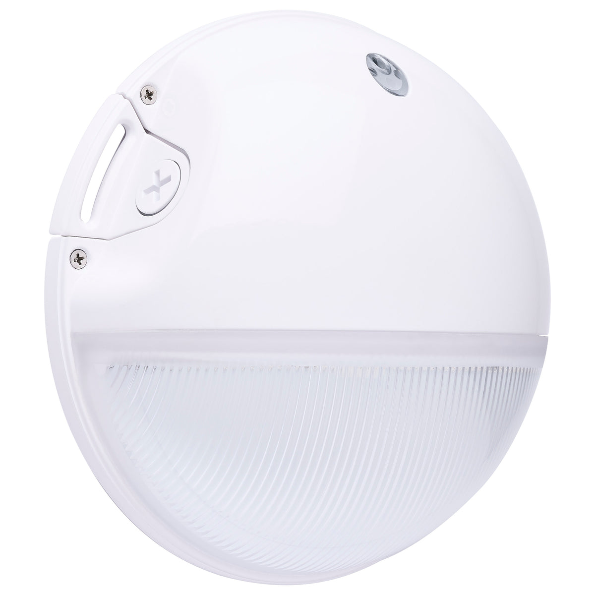 LED Small Round Wall Pack - 20W - Selectable - Bypassable Photocell - 120-277 Volt - White Finish
