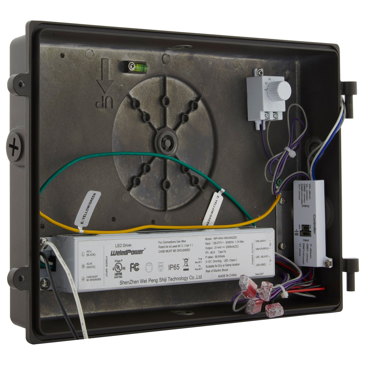 Emergency Architectural LED Wall Pack - CCT Selectable 3K/4K/5K - Wattage Adjustable - Bypassable Photocell - 120-277 Volt - Bronze Finish