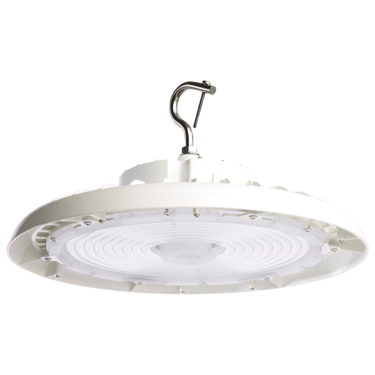 200 Watt UFO LED High Bay - 5000K - 28800 Lumens - 120-277 Volt - White Finish for ceiling fixtures and commercial spaces