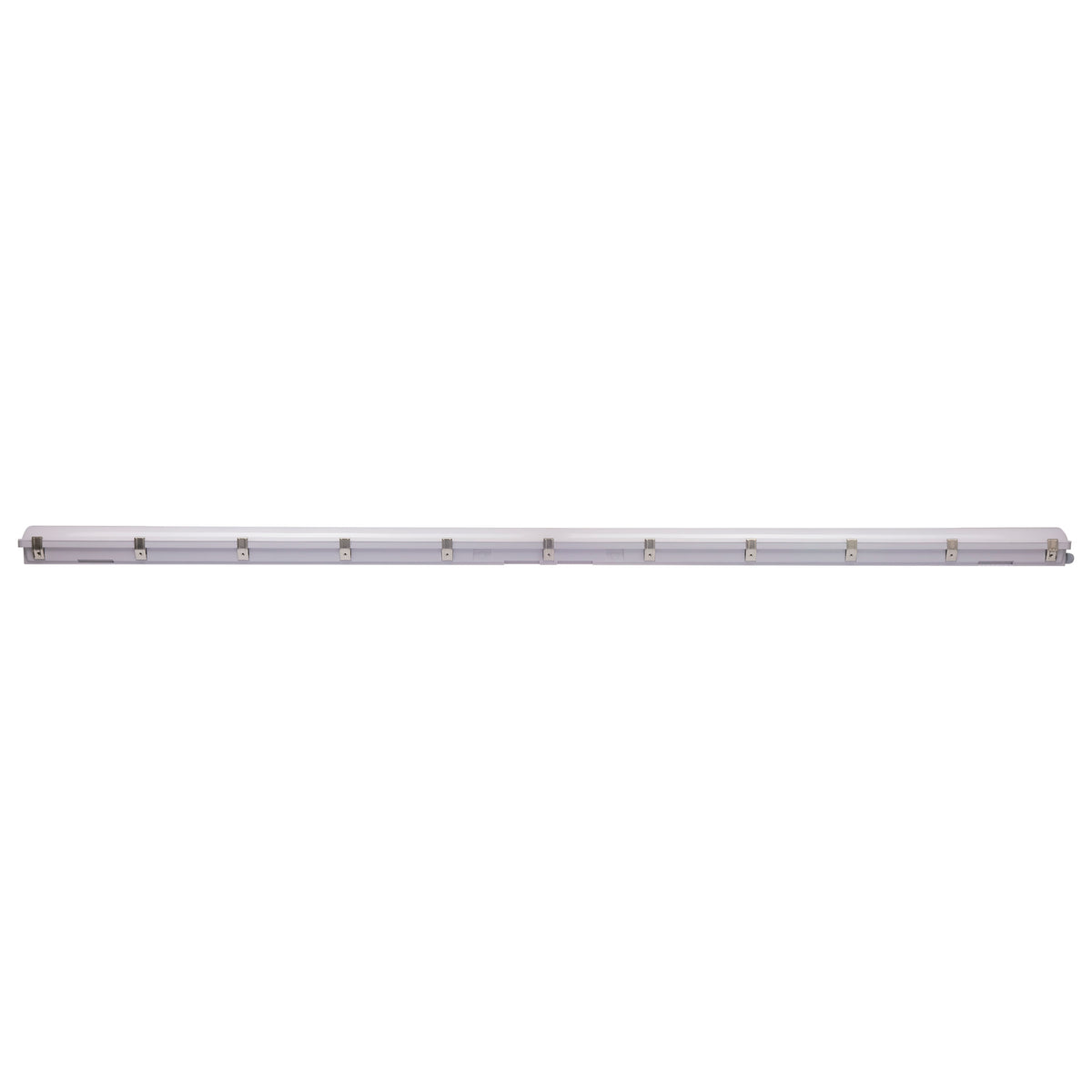 8 Foot - Vapor Proof Linear Fixture - CCT & Wattage Selectable - IP65 and IK08 Rated - 0-10V Dimming - 120V-347V - Gray Finish
