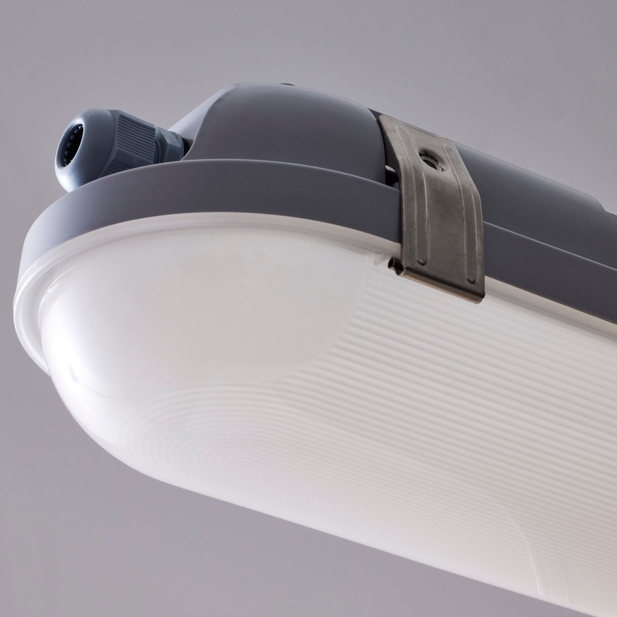 2 Foot - 20 Watt - Vapor Proof Linear Fixture with Integrated Microwave Sensor - CCT Selectable - IP65 and IK08 Rated - 120V-347V - Gray Finish