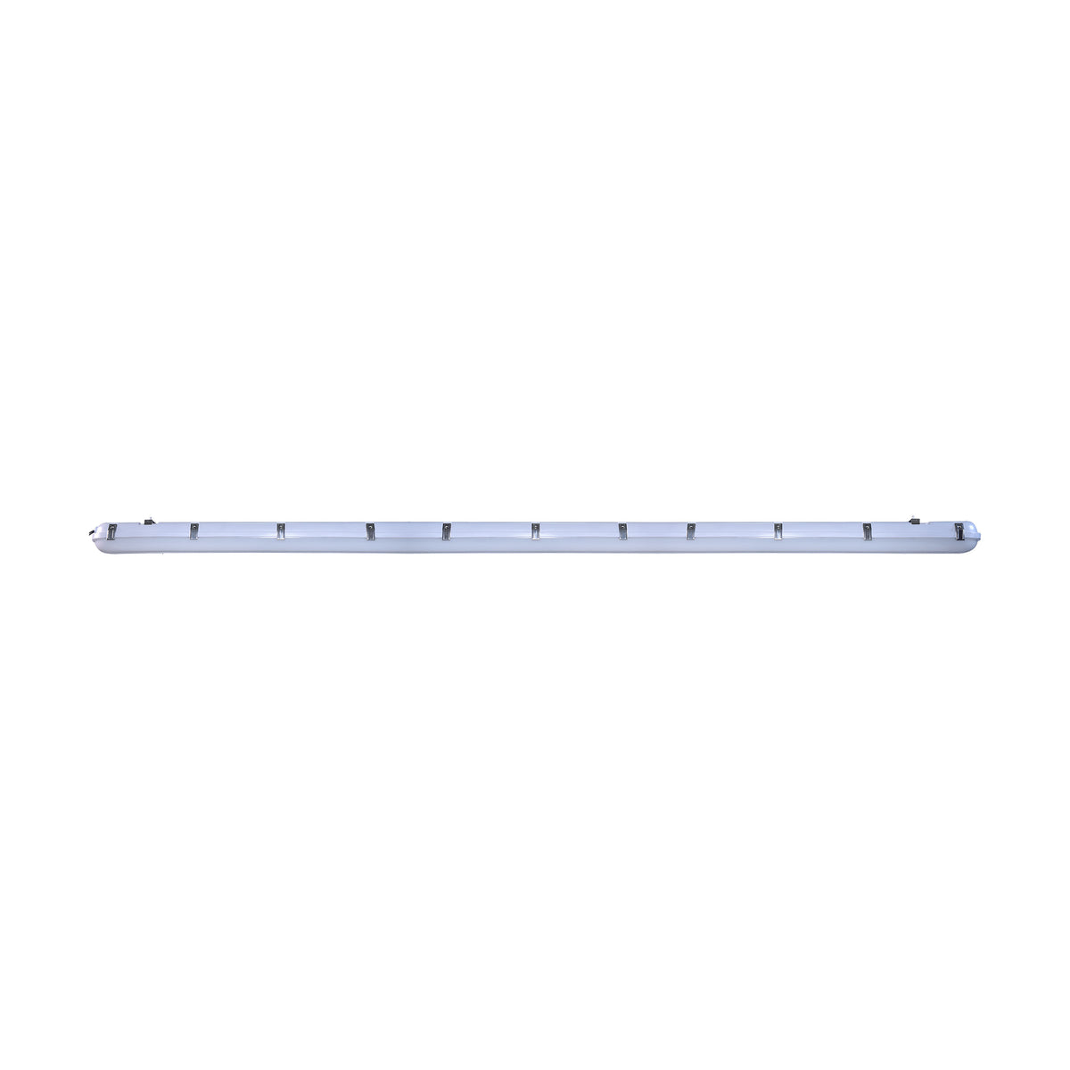 8 Foot - Vapor Proof Linear Fixture with Integrated Microwave Sensor - & Wattage Selectable - IP65 and IK08 Rated - Gray