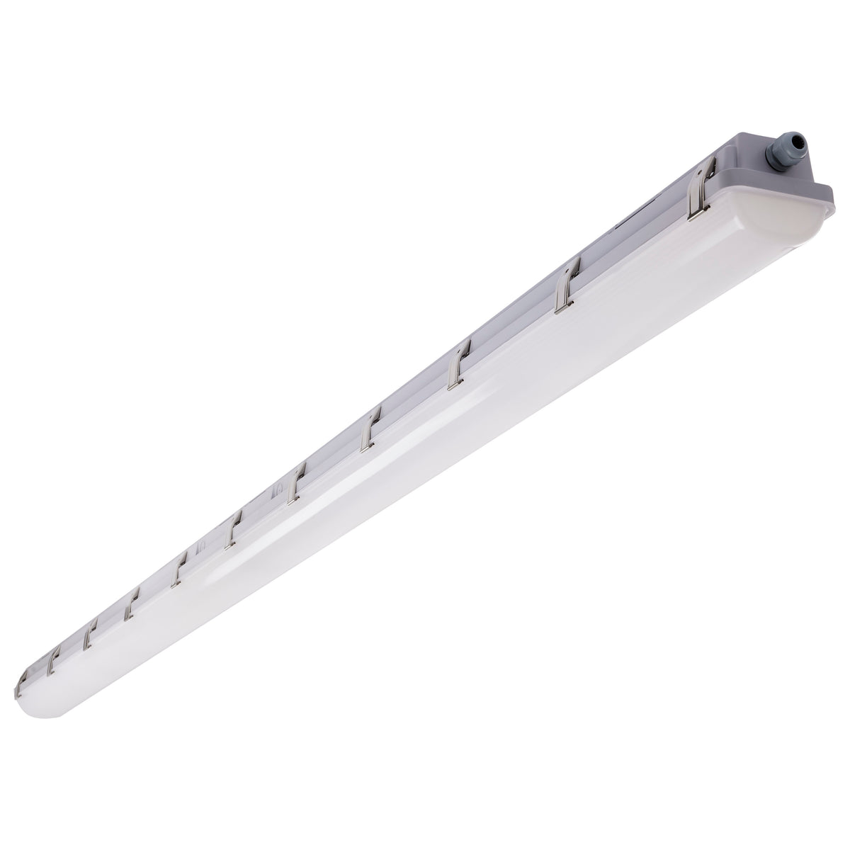 8 Foot - Vapor Proof Linear Fixture with Integrated Microwave Sensor - & Wattage Selectable - IP65 and IK08 Rated - 120V-347V
