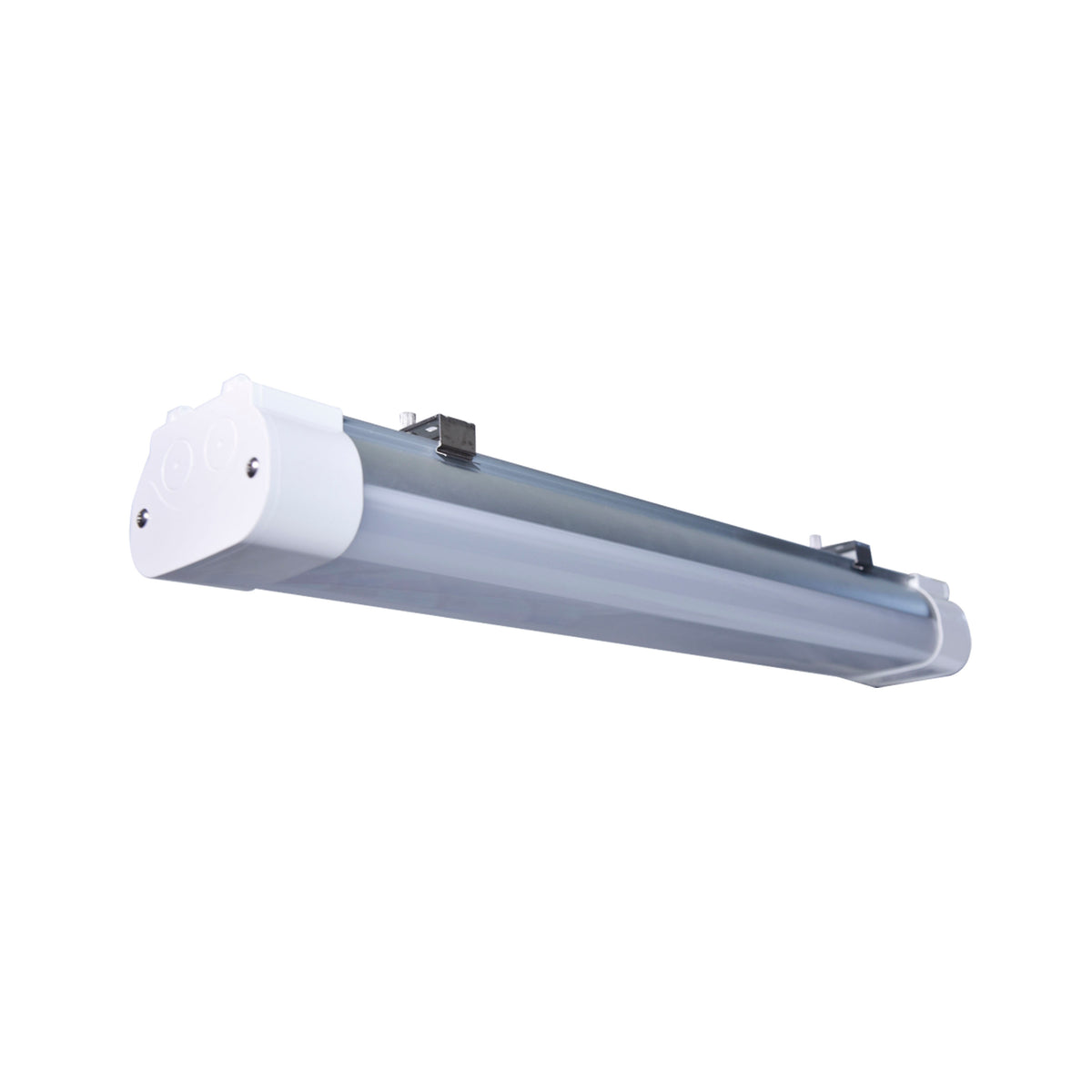 2 Foot - 20 Watt - LED Tri-Proof Linear Fixture - CCT Selectable - IP65 and IK08 Rated - 0-10V Dimming - White / Gray Finish