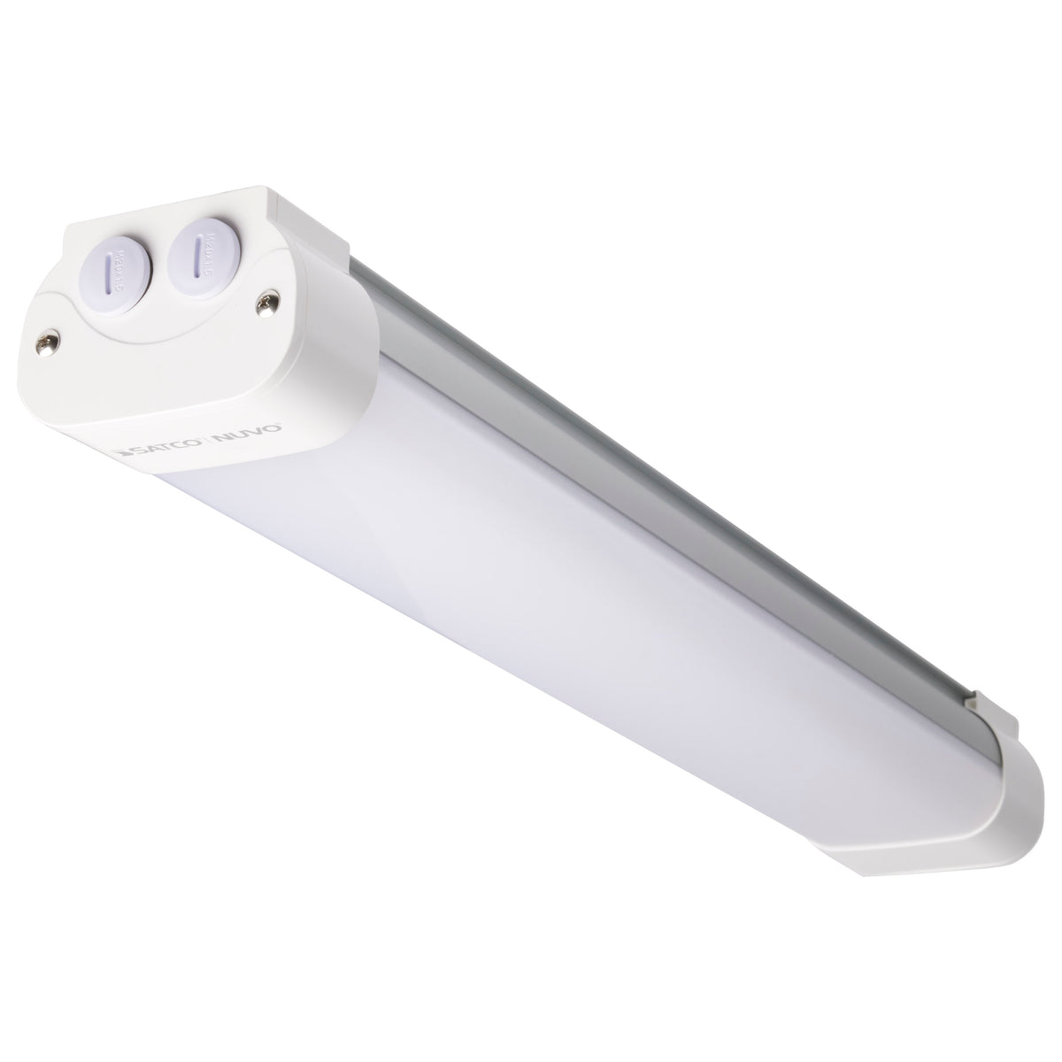 2 Foot - 20 Watt - LED Tri-Proof Linear Fixture - CCT Selectable - IP65 and IK08 Rated - 0-10V Dimming - White / Gray Finish