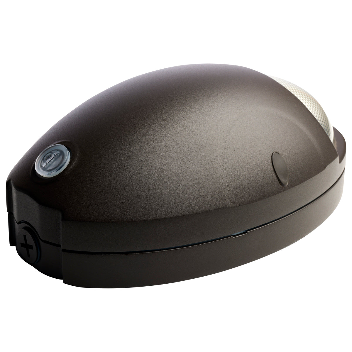 Oval Small Emergency Wall Pack - LED - CCT Selectable - Photocell - Bronze Finish