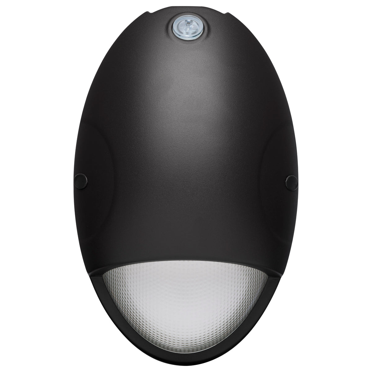 Oval Small Emergency Wall Pack - LED - CCT Selectable - Photocell - Black Finish