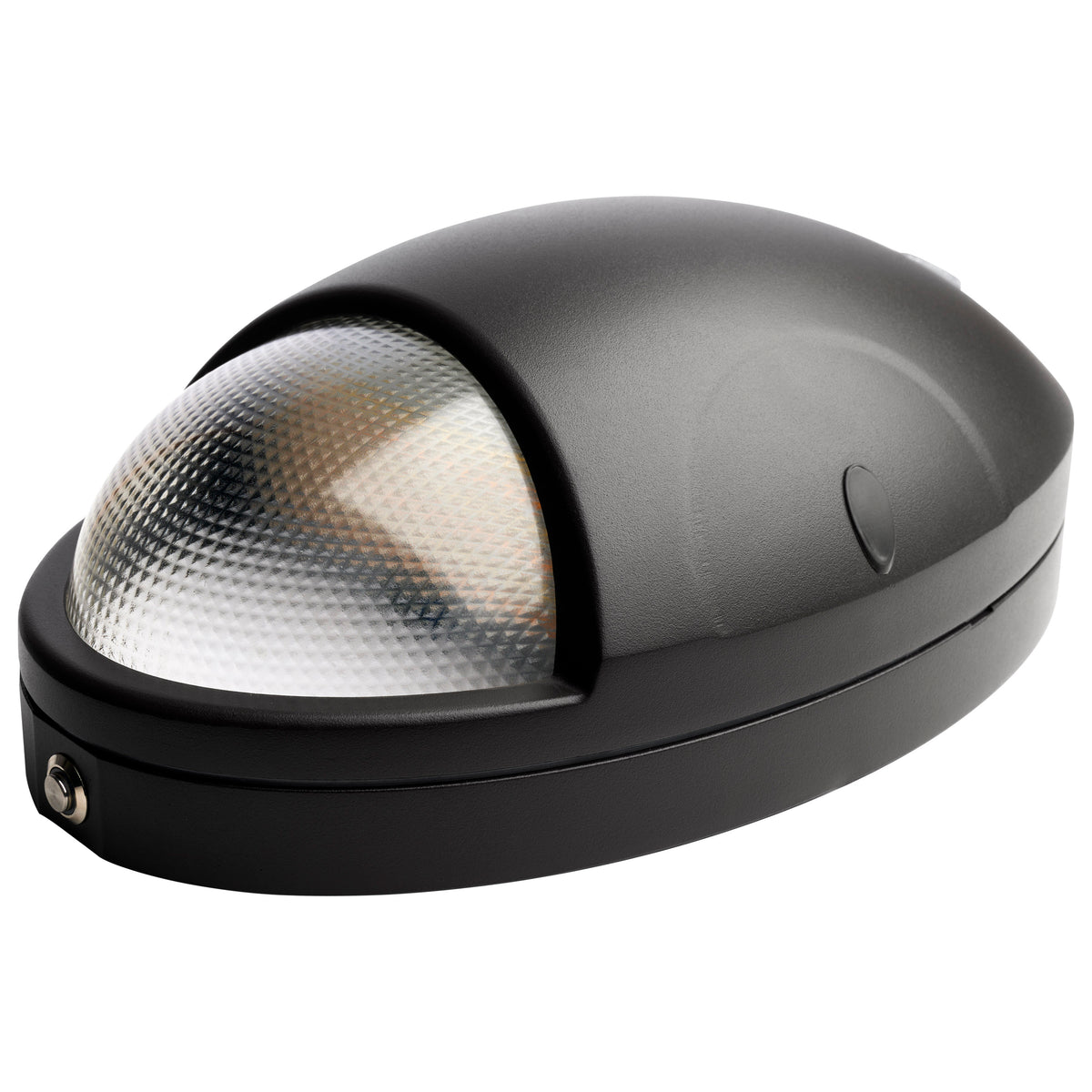 Oval Small Emergency Wall Pack - LED - CCT Selectable - Photocell - Black Finish