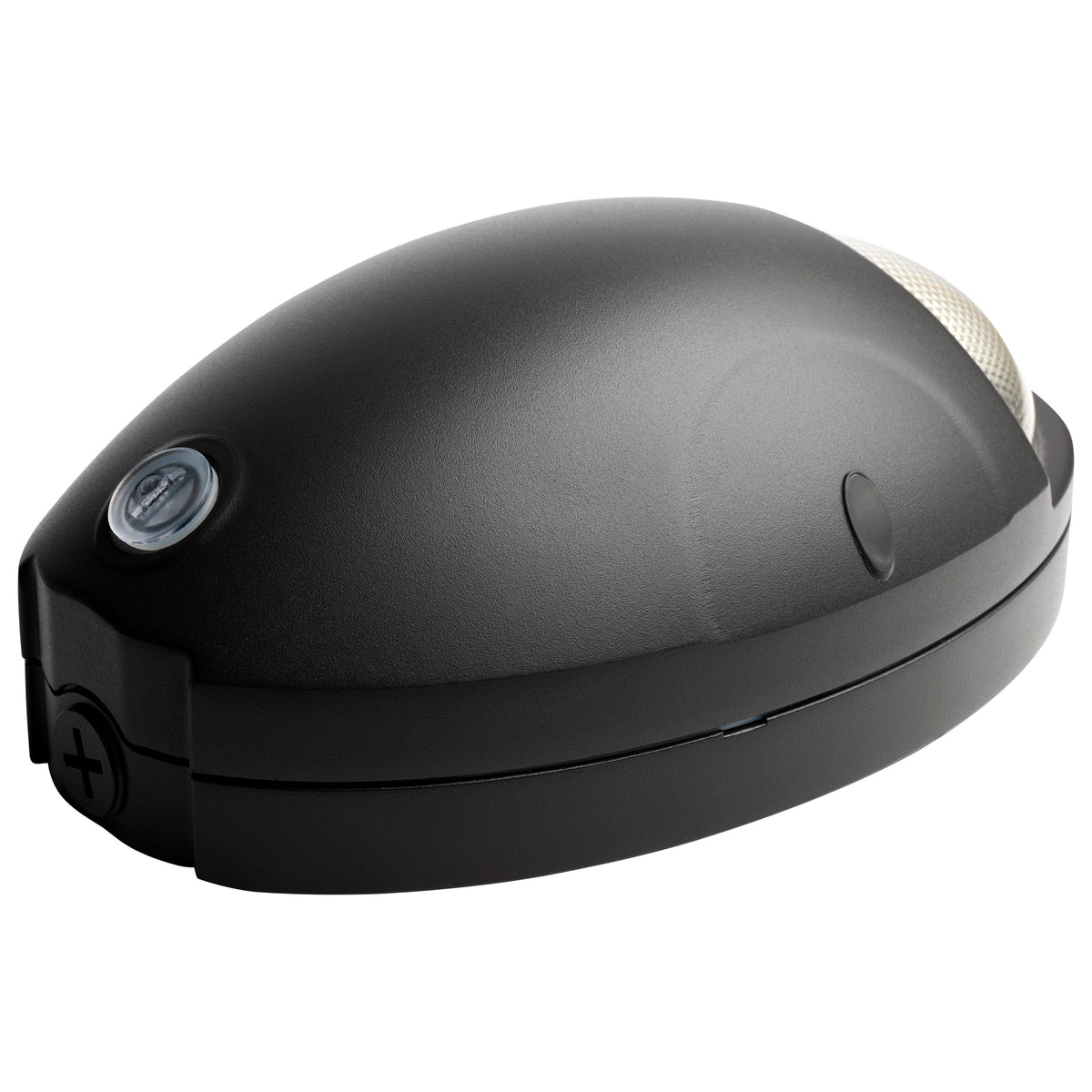 Oval Small Emergency Wall Pack - LED - CCT Selectable - Photocell - Black Finish